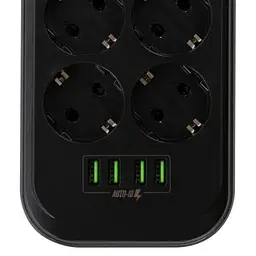 Мережевий фільтр живлення ColorWay (CW-CHE64B), 6 розеток/4USB Black (CW-CHE64B) - мініатюра 7