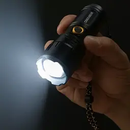 Ручний ліхтар Bailong BL-106 FM30-TG потужний LED зум USB зарядка - мініатюра 4