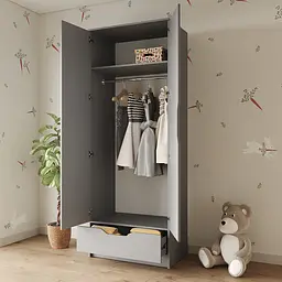 Шафа розпашна MebelStar 2Д1Ш Лілу 80x50x210 см Сіра мишка (MBS-1406) - мініатюра 3