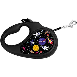 Уцінка. Повідець-рулетка для собак Waudog R-leash Nasa, світловідбиваючий, S, до 15 кг, 5 м, чорний - мініатюра 2