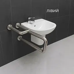 Поручень для людей з інвалідністю (МГН) настінний INVO для раковини бічний із нержавіючої сталі - мініатюра 4
