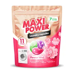 Капсули для прання Maxi Power Flower Wind 11 шт. (4823098414988)