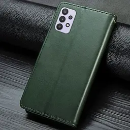 Шкіряний чохол-книжка GETMAN Gallant (PU) для Samsung Galaxy A32 4G Зелений - мініатюра 6