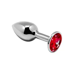 Анальна пробка - M Alive Mini Metal Butt Plug, 8х3.4 см, червона