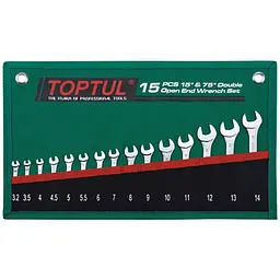 Набір ключів ріжкових TOPTUL 15 шт. 3,2-14мм 15х75 GRAJ1501