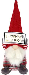 Новорічна м'яка іграшка «Гном З Новим Роком!» з LED підсвічуванням BonaDi 18х14х45 см dec0008627 - мініатюра 1