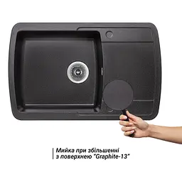 Кухонна мийка Lidz 770x490/200 GRF-13 (LIDZGRF13770490200) - мініатюра 3