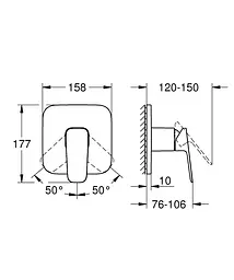 Змішувач для душу Grohe Cubeo 1017772430, Чорний матовий - мініатюра 5