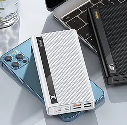 Універсальна мобільна батарея Remax Hunyo II RPP-197 30000mAh PD 22.5W (Білий) - мініатюра 4