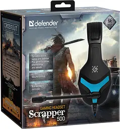 Ігрова гарнітура Defender Scrapper 500 Jack 2x3.5 мм синьо-чорна - мініатюра 6