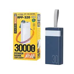 Зовнішній акумулятор Remax Chinen RPP-320 30000 mAh 22.5W синій - мініатюра 3