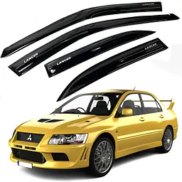 Дефлектори вікон вітровики Acrylic для Mitsubishi Lancer VIII 2003-2009 Гнучкі
