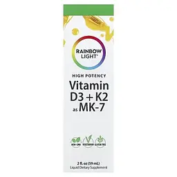 Вітамін D3 та K2 у формі MK-7 Rainbow Light Vitamin D3 + K2 as MK-7 59 мл