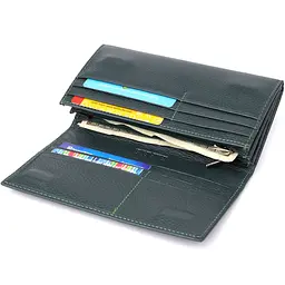 Зручний вертикальний гаманець із натуральної шкіри ST Leather 23086 зелений - мініатюра 7