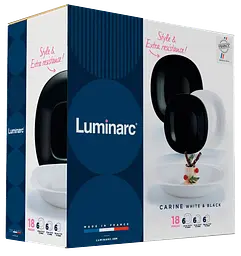 Сервіз столовий Carine Black&White, 18 предметів Luminarc kuh0016214 - мініатюра 5
