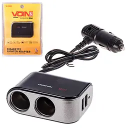 Автомобільний розгалужувач прикурювача VOIN 2 виходу 2 USB 2100mA 12/24V (SC-2069) - мініатюра 2