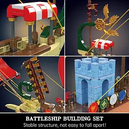 Конструктор корабель MOULD KING римська галера Roman Imperium Warship 1466 деталей - мініатюра 4