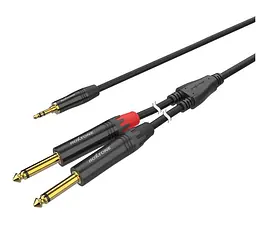 Готовый аудио кабель Mini-Jack 3,5 Stereo — 2xJack 6,3 mono Roxtone PAC-C280-L2 2м - мініатюра 1