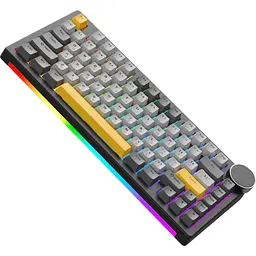 Клавіатура Ajazz AK820 V2 Coconut Flake Switch Wireless/Bluetooth/USB UA Black/Gray/Yellow (AK820-V2-CF-BGY) - мініатюра 5