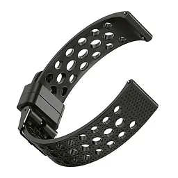 Браслет double для Samsung Galaxy Watch 5 - чорний ширина кріплення 20мм силікон Watchbands (W39-8WB53703849) - мініатюра 2