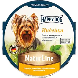 Вологий корм для собак Happy Dog Schale NaturLine Truthahn паштет з індичкою 85 г (1002726) - мініатюра 2