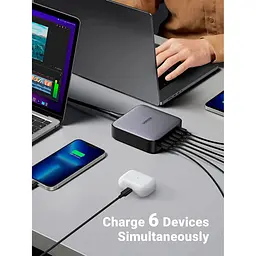 Зарядний пристрій Ugreen 6xUSB 200 Вт (4xUSB-C + 2xUSB-A) GaN CD271 (40914) - мініатюра 8