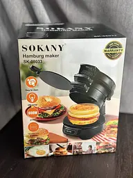 Бургерниця Sokany SK-08033, 600 Вт Чорний - мініатюра 5