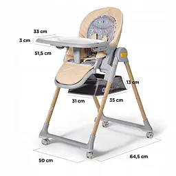 Стілець для годування 2в1 KiderKraft LASTREE Wood Beige - мініатюра 4