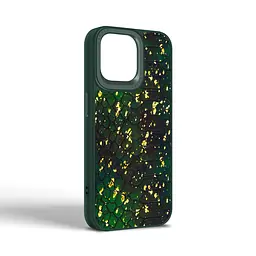Кожаный чехол для Apple iPhone 14 Pro Max, Harder Nagas, зеленый, термополиуретан ТПУ + экокожа с имитацией кожи Наги, панель, защита корпуса, противоударный, микрофибра, рамка вокруг камеры, защита всего корпуса, (ARM76758) - мініатюра 2