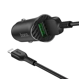 Автомобільний зарядний пристрій Hoco Z39 Farsighted 18W 3.4A + Lightning Black [71982] - мініатюра 2