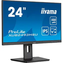 Монітор 23.8" Iiyama XUB2493HSU-B7 FHD IPS 100Hz (XUB2493HSU-B7) - мініатюра 3