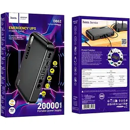 Джерело безперебійного живлення (ДБЖ) для роутера Hoco DB62 UPS 20000mAh Black [123253] - мініатюра 5