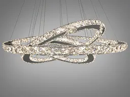 Люстра стельова LED Diasha 7201-9W/750+580+400HR 105W, 75 см, з пультом, IP20, сучасний стиль, дизайнерська кристалічна - мініатюра 2