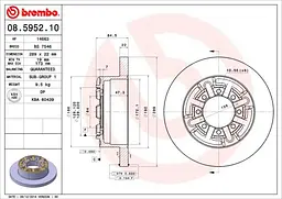 Диск гальмівний задній невентильований Iveco Daily II-VI 89-25р Brembo (08.5952.10) - мініатюра 2