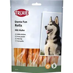 Ласощі для собак Trixie Denta Fun Chewing Rolls Паличка для чищення зубів з куркою 12 см 240 г 30 шт.