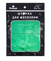 Шторка для фотозони PELICAN "Квадрат голограма" 1х2м зелений "Квадрат голограма" #238