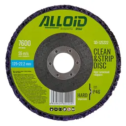 Круг зачистний Alloid "корал", жорсткий, 125мм, 22.2мм, фіолетовий (SD-125222) - мініатюра 2