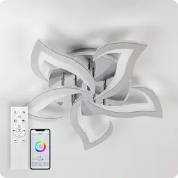 Люстра світлодіодна 517 Light 3color з пультом 80Вт Хром (02074)