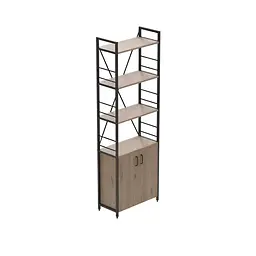 Етажерка 4/60 Серії Конект з тумбою 179x60x28 Чорний ДСП Дуб Сан-Марино FRD-104485