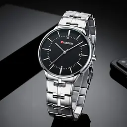 Годинник наручний Curren 8321 Silver Black Silver (18687) - мініатюра 4