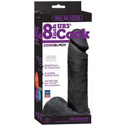 Фалоімітатор Doc Johnson Vac-U-Lock CodeBlack UR3 Dong 8 Inch 20.5 см (чорний) - мініатюра 3