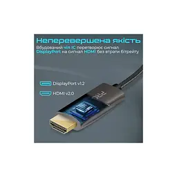 Кабель мультимедійний DisplayPort to HDMI prolink-dp200.black Promate (prolink-dp200.black) - мініатюра 4