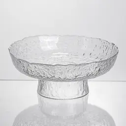 Фруктовниця на ніжці Ice Textured 20 см з крижаною текстурою скла Yiwu HP-34-89