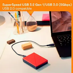 Зовнішній жорсткий диск Western Digital External WD My Passport 6TB USB 3.2 Red (WDBR9S0060BRD-WESN) - мініатюра 6