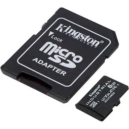Карта пам'яті Kingston 8GB microSDHC Industrial C10 A1 pSLC Card + SD Adapter SDCIT2/8GB (SDCIT2/8GB) - мініатюра 2