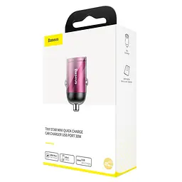 Адаптер автомобільний BASEUS Tiny Star Mini Quick Charge 1USB, QC3.0, 30 W (VCHX-A04) - мініатюра 2