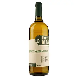 Вино Shilda Liter Man White Semi Sweet, біле, напівсолодке, 1 л