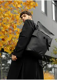 Чоловічий рюкзак ролл Sambag RollTop KZN чорний 41 х 27 х 18 см (24300001m) - мініатюра 4