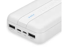 Універсальна мобільна батарея Powerbank Reinston EPB028 20000mAh (port USB-C) Білий - мініатюра 2