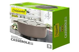 Каструля зі скляною антипригарною кришкою Maestro MR-4009-28 діаметр 28 см на 7л Ceramic алюміній - мініатюра 5